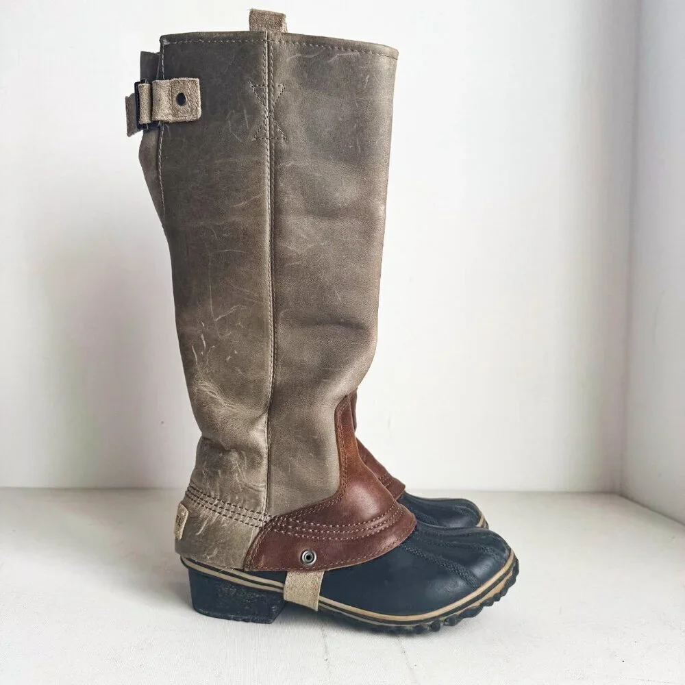 Sorel Leather Two Tone Knee High Winter Boots 36